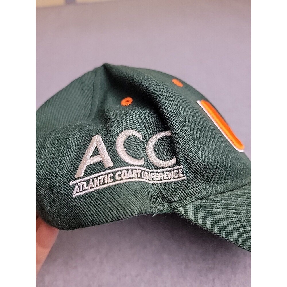Miami Hurricanes Hat‎ Tip Of Worls Strapback Green Wool Blend Embroidered ACC * - Picture 3 of 11